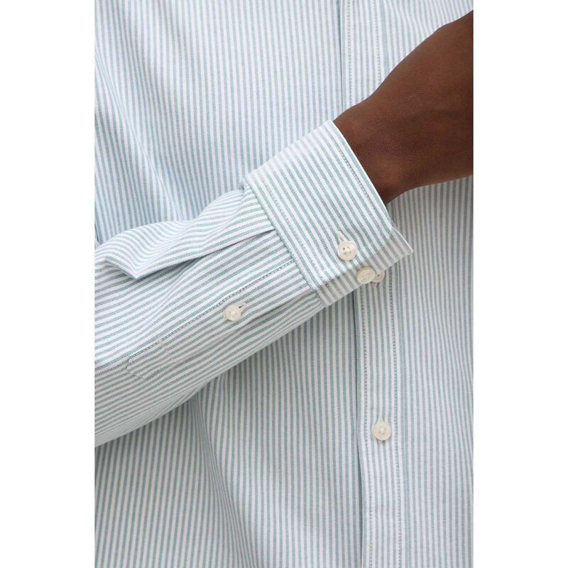 Assembly Label Cotton Oxford Long Sleeve Shirt Green White Stripe image number 2